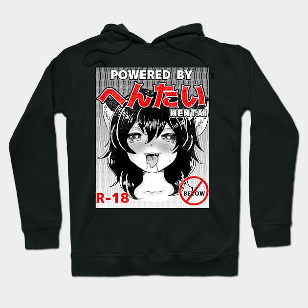 Powered by Hentai Waifu Material Ahegao Face Gift Hoodie by Alex21